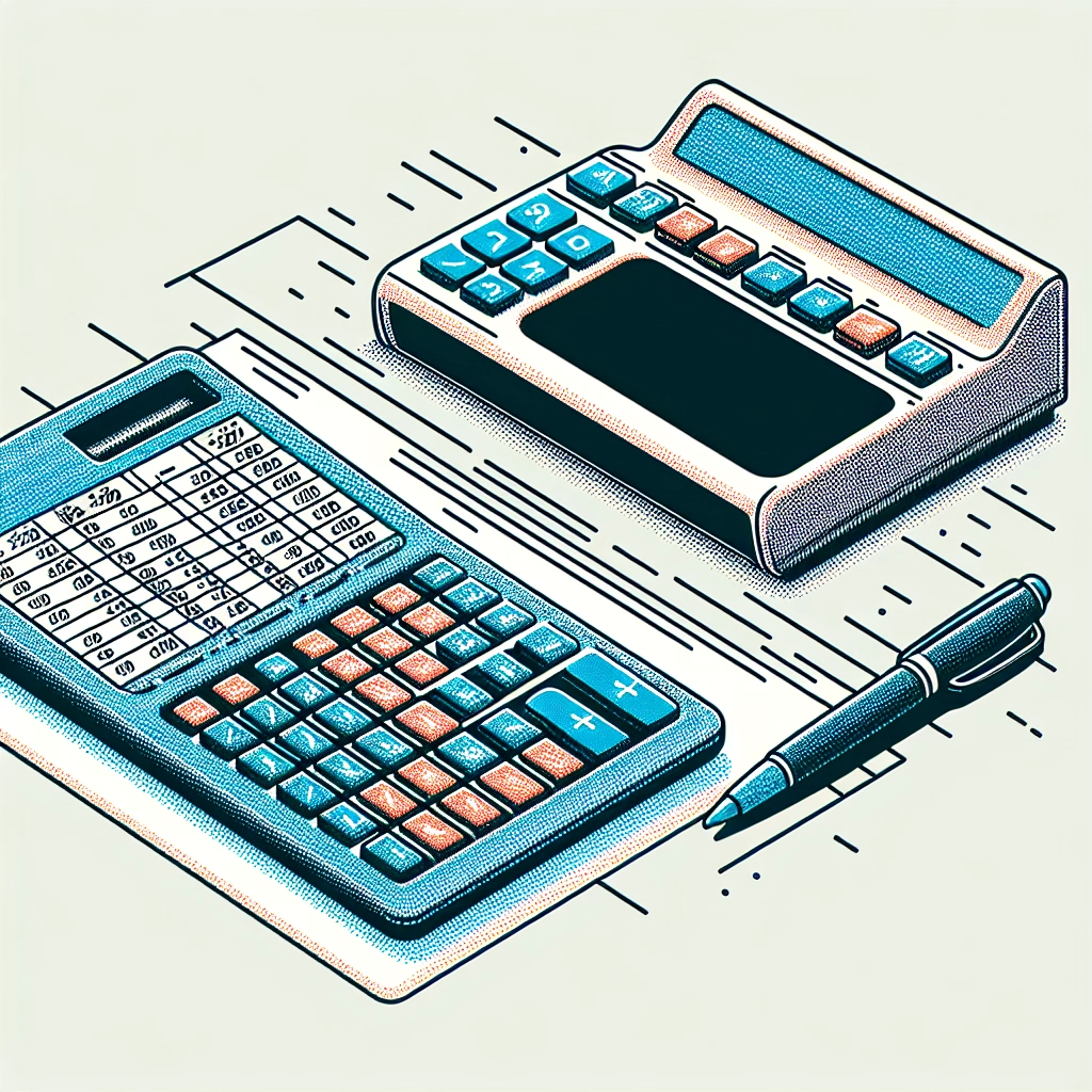 Calculator and detailed budget spreadsheet on a minimalist desk surface