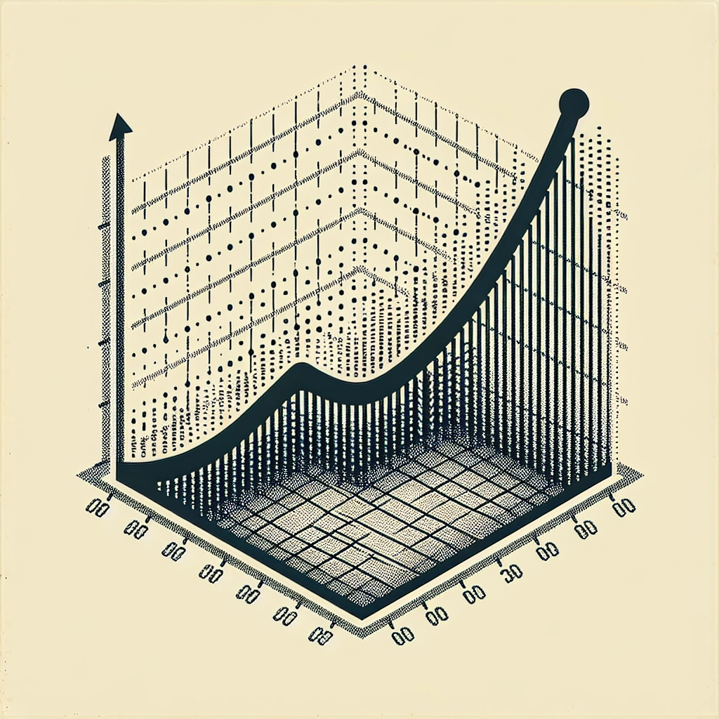 Simple ascending line graph with highlighted data point showing positive trend in impact measurement.