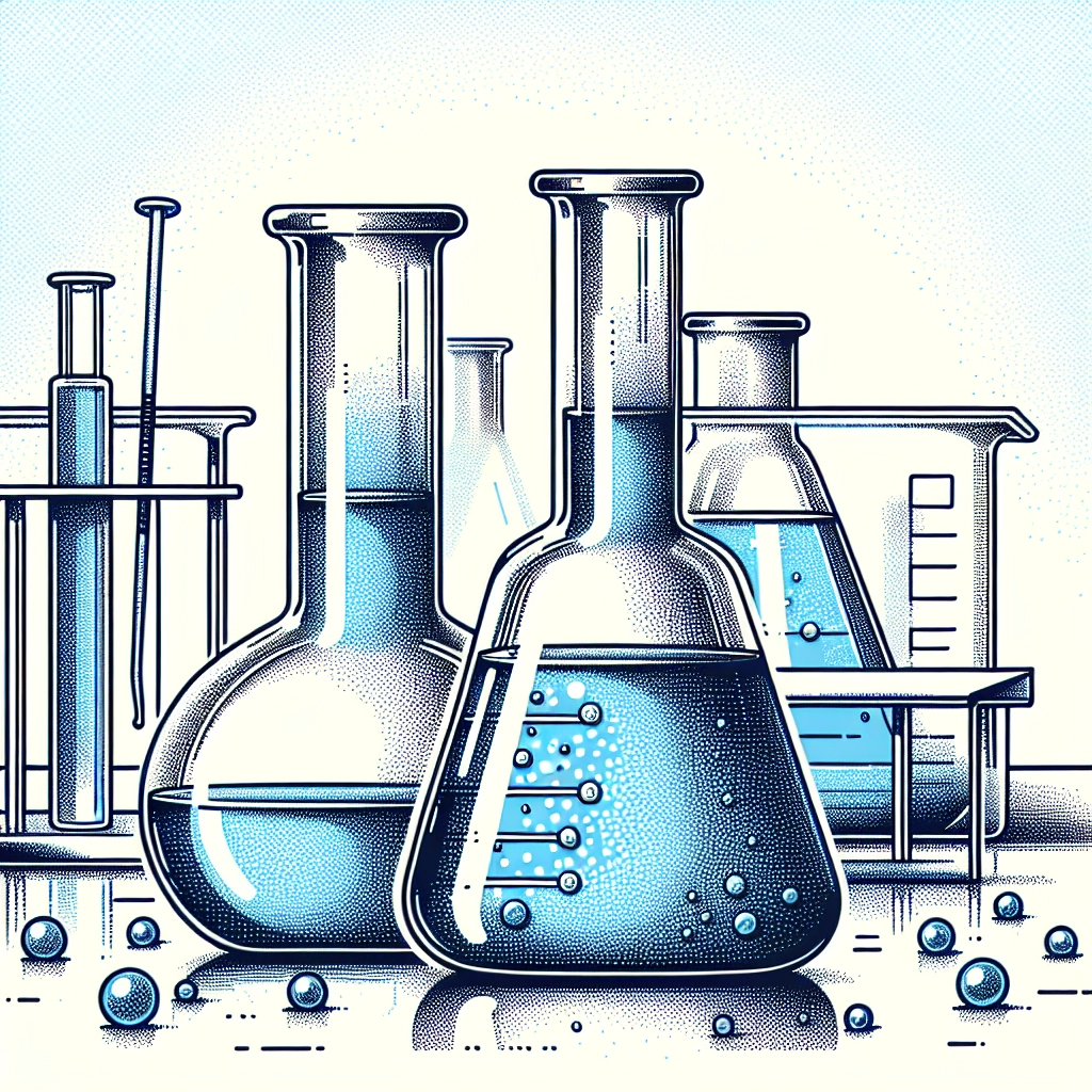 Two identical beakers containing different colored liquids demonstrating a scientific comparison