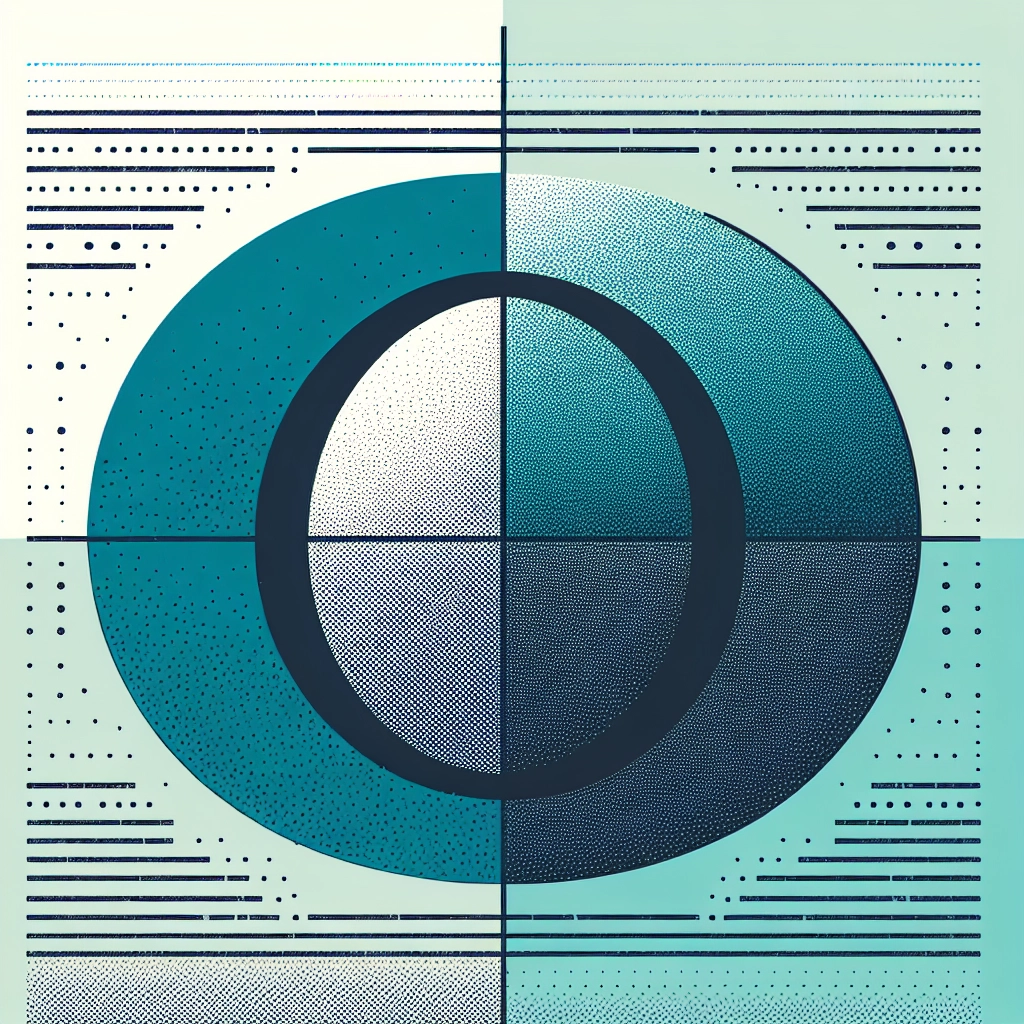 Two intersecting circles in blue and teal showing connection between data and impact.