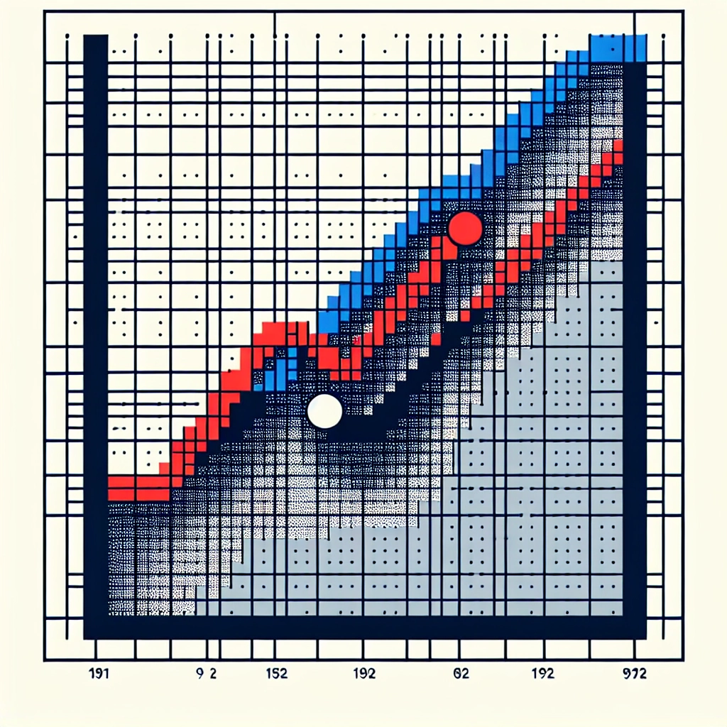 Two intersecting trend lines showing inverse relationship between economic conditions and charitable needs