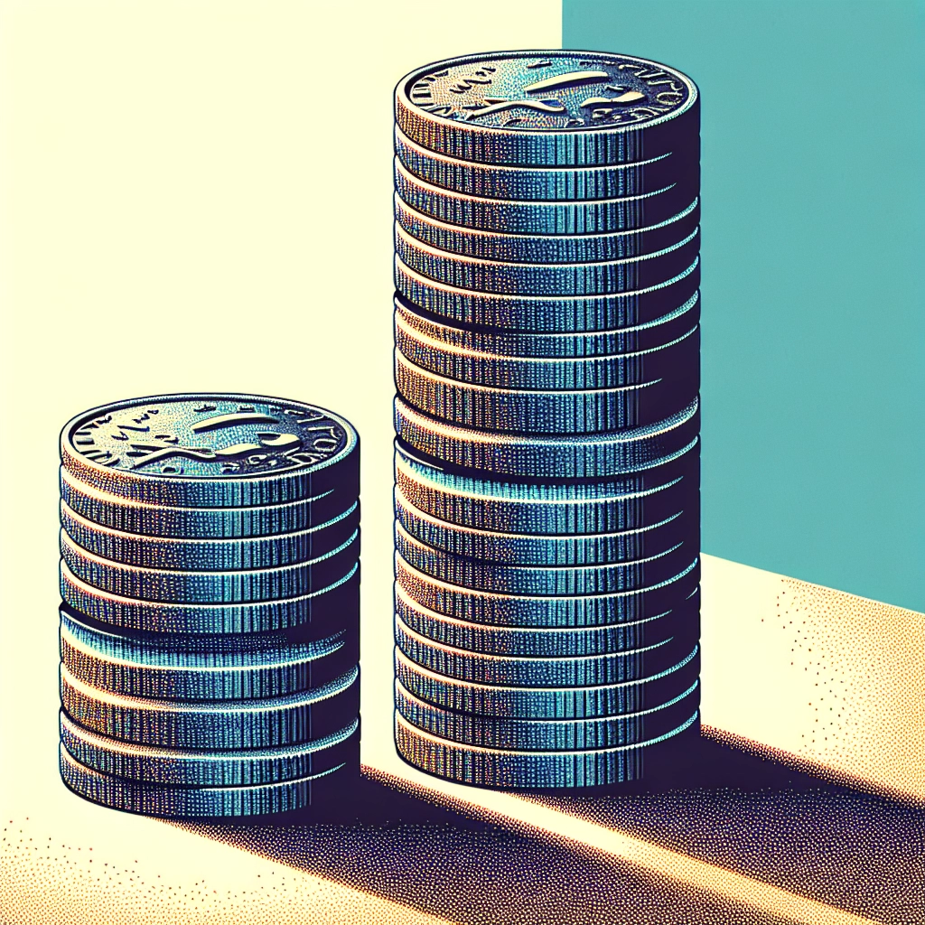 Two stacks of coins showing different investment levels in nonprofit administration