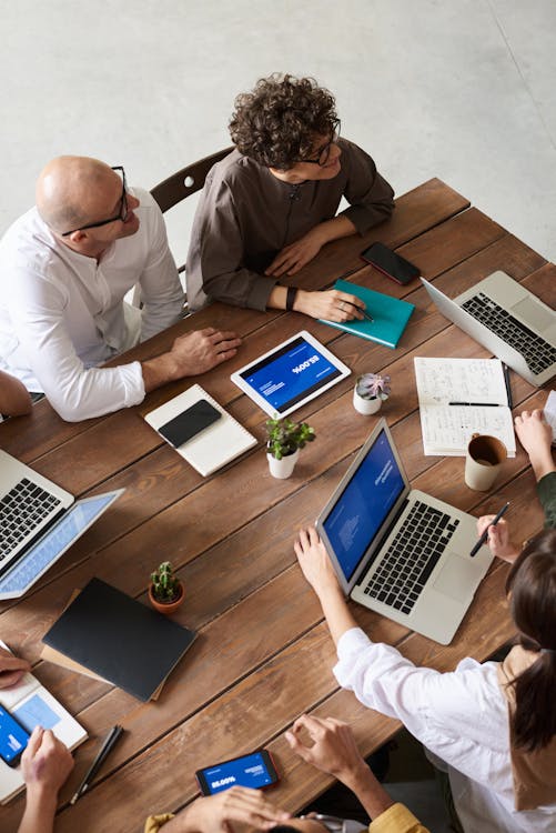 People collaborating around a table